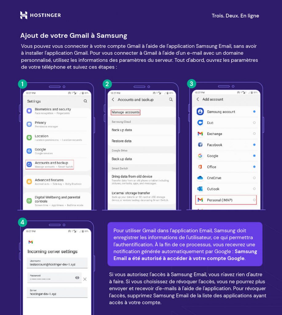 Ajout de votre Gmail à Samsung