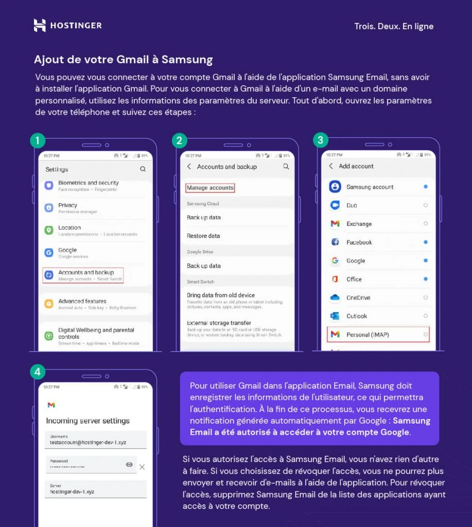 Ajout de votre Gmail à Samsung