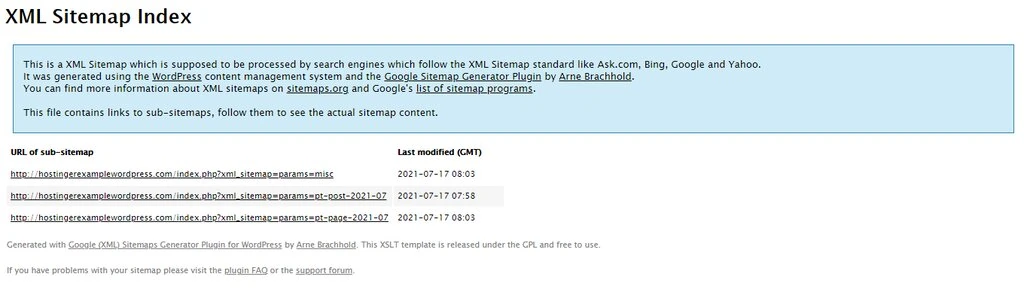 L'index Sitemap XML