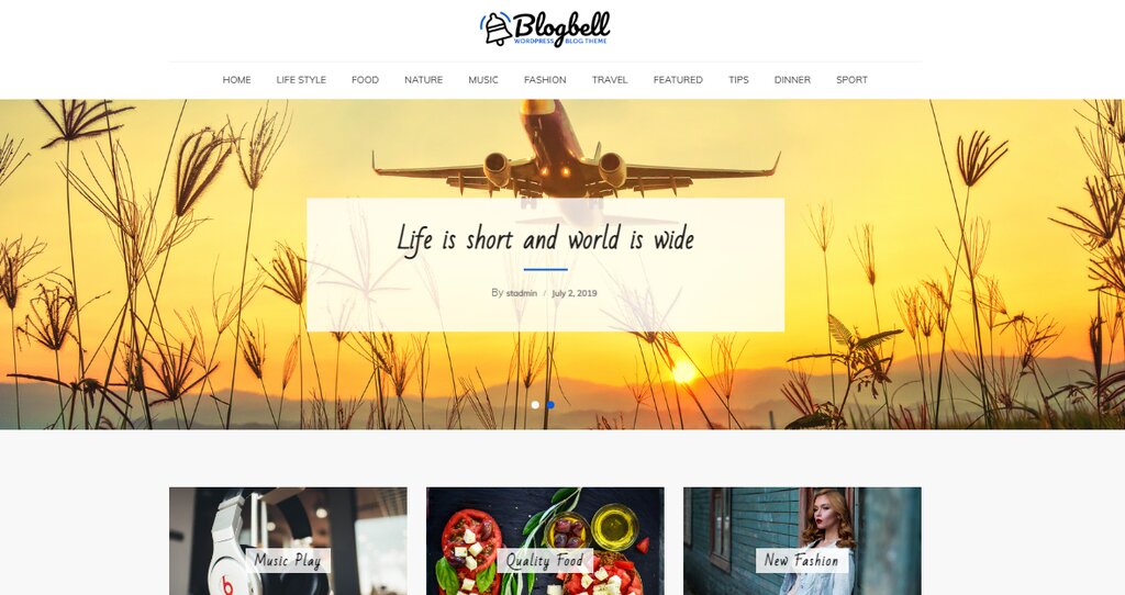 Blogbell, un thème de blog WordPress gratuit 