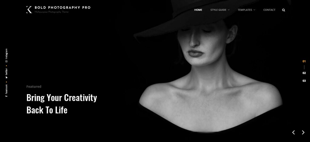 Bold Photography, un thème de blog WordPress gratuit 