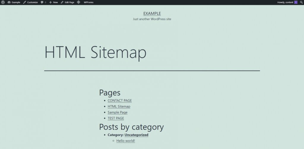 Comment se présente le sitemap HTML sur un site Web.