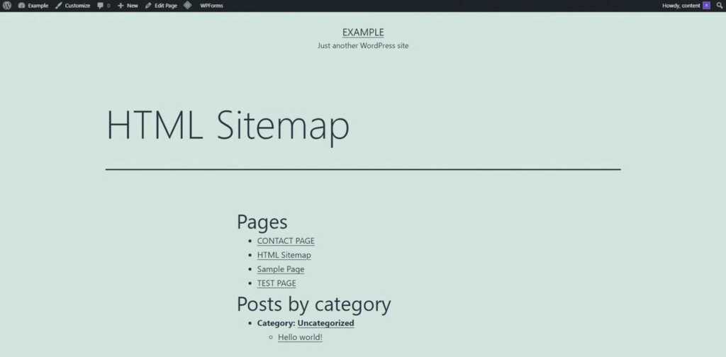 Comment se présente le sitemap HTML sur un site Web.