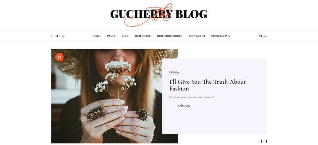 GuCherry Blog, un thème de blog WordPress gratuit 