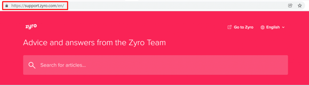 Sous-domaine sur le site web de Zyro 