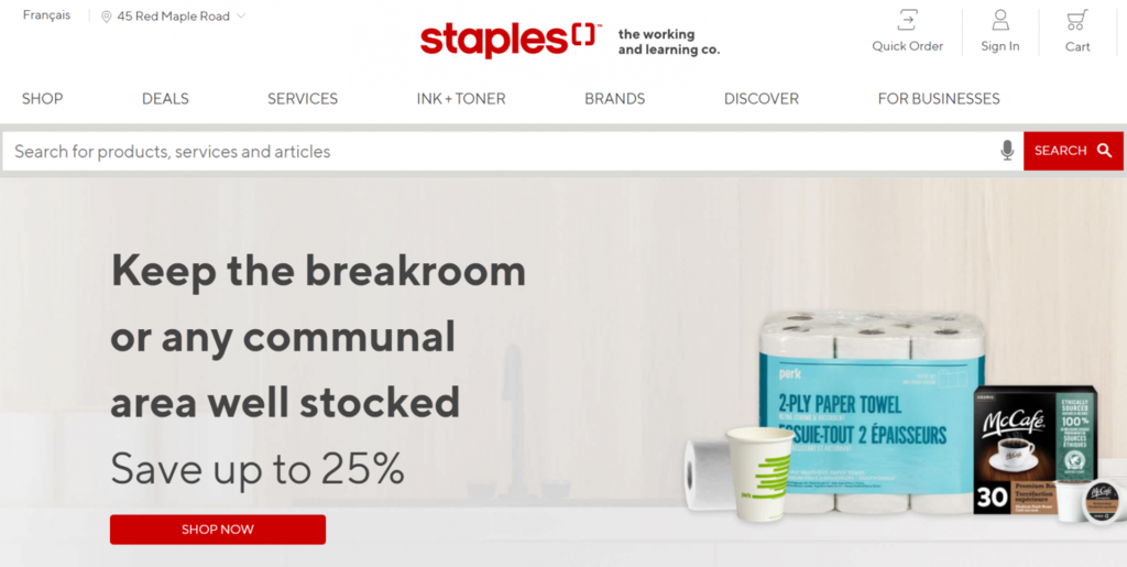 Staples Canada, une boutique de commerce électronique construite sur une infrastructure CMS headless
