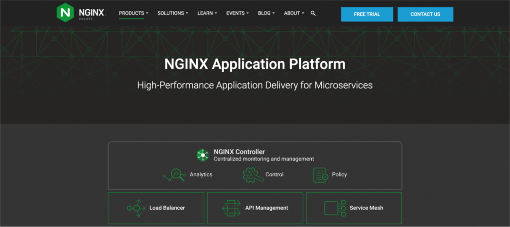 Page d'accueil du site NGINX