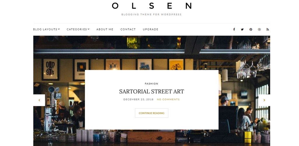 Olsen Light, un thème de blog WordPress gratuit