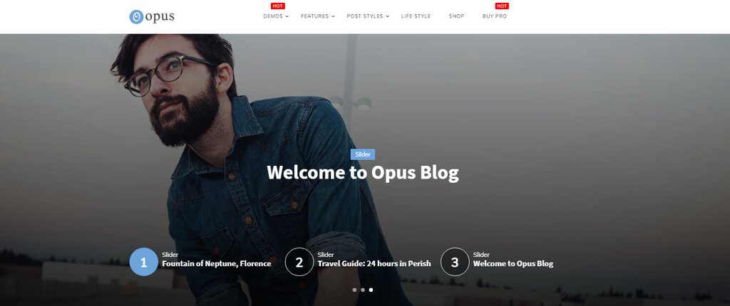 Opus blog, un thème de blog WordPress gratuit 
