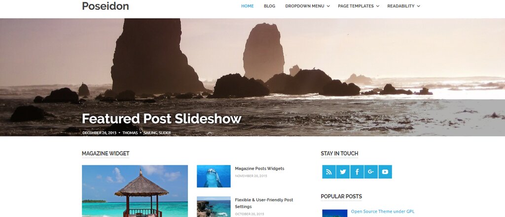 Poseidon, un thème de blog WordPress gratuit 