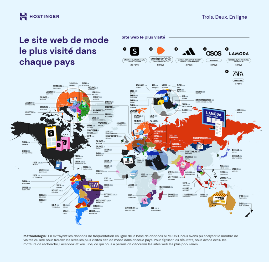 Le site web de mode le plus visité dans chaque pays