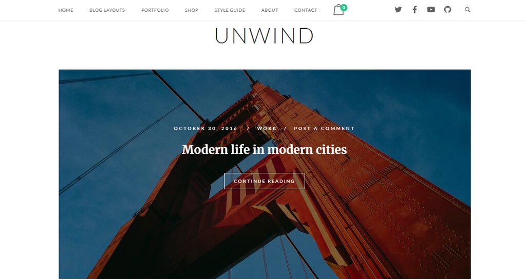 SiteOrigin Unwind, un thème de blog WordPress gratuit 