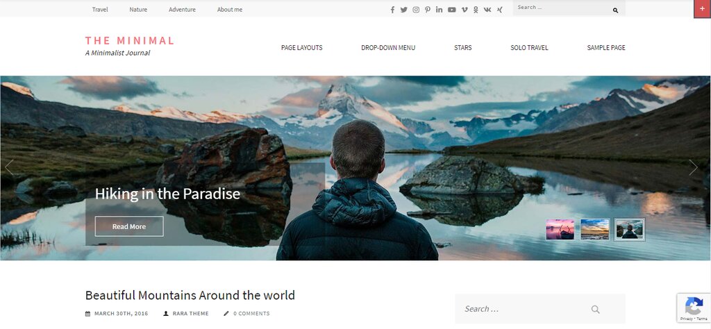 The minimal, un thème de blog WordPress gratuit 