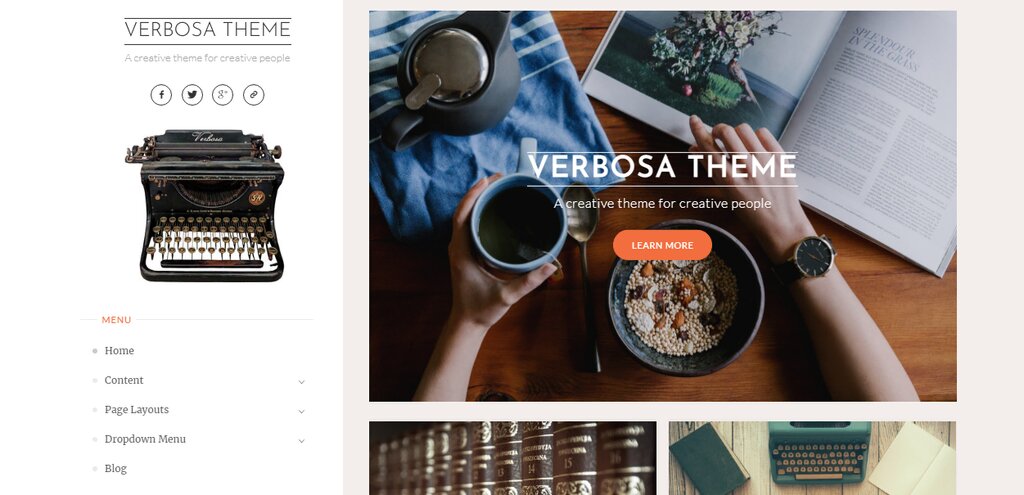 Verbosa, un thème de blog WordPress gratuit 