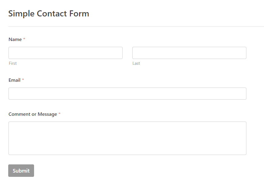 Un exemple de formulaire de contact simple