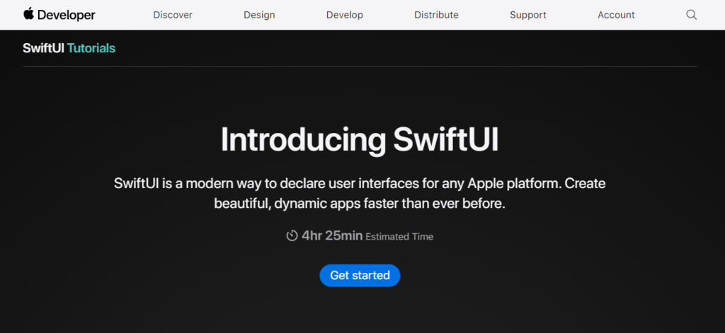 page accueil swift tutorials