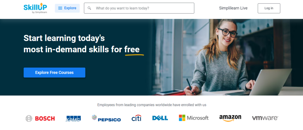 page accueil SkillUp by Simplilearn