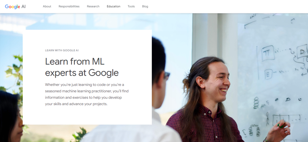 page accueil Learn With Google AI