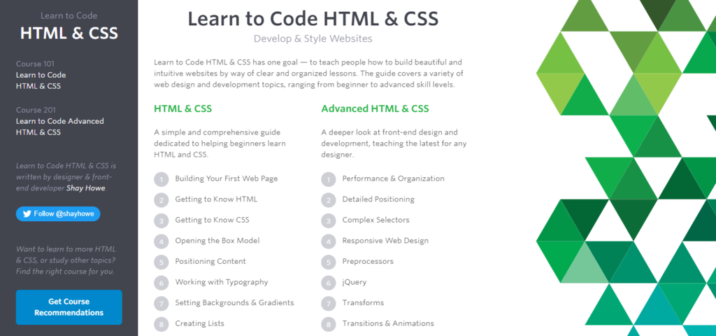 Page d'accueil du site Learn to Code HTML & CSS