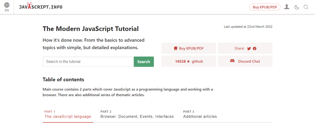 
Page d'accueil du site web JavaScript.info