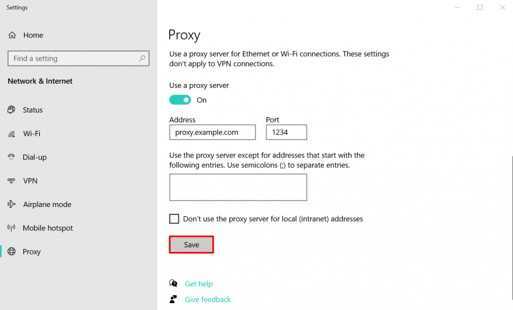 Capture d'écran montrant comment ouvrir votre site web via un proxy