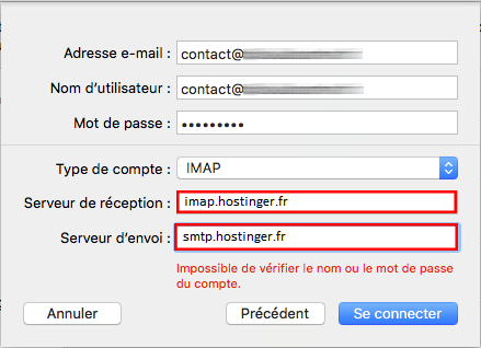 capture d'écran montrant la dernière étape pour ajouter un nouveau compte email sur Mac