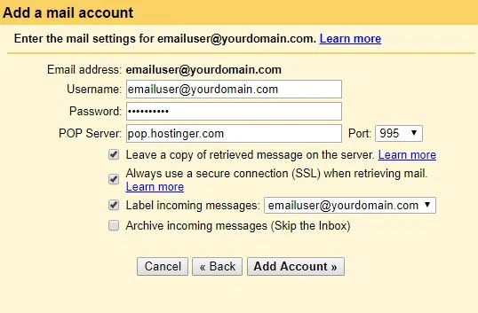 configurez votre nom de domaine avec gmail pour recevoir des messages.