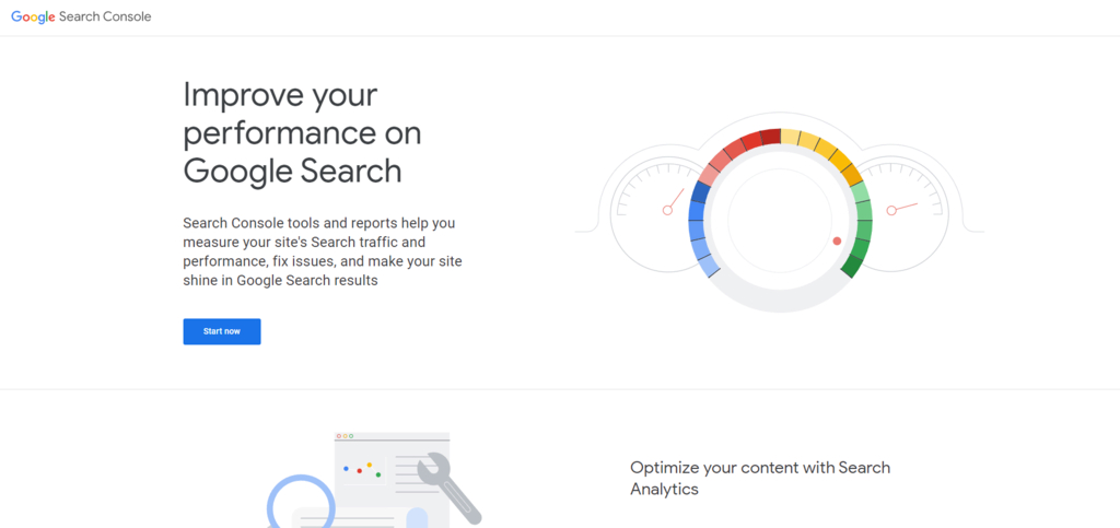 capture d'écran de Google Search console