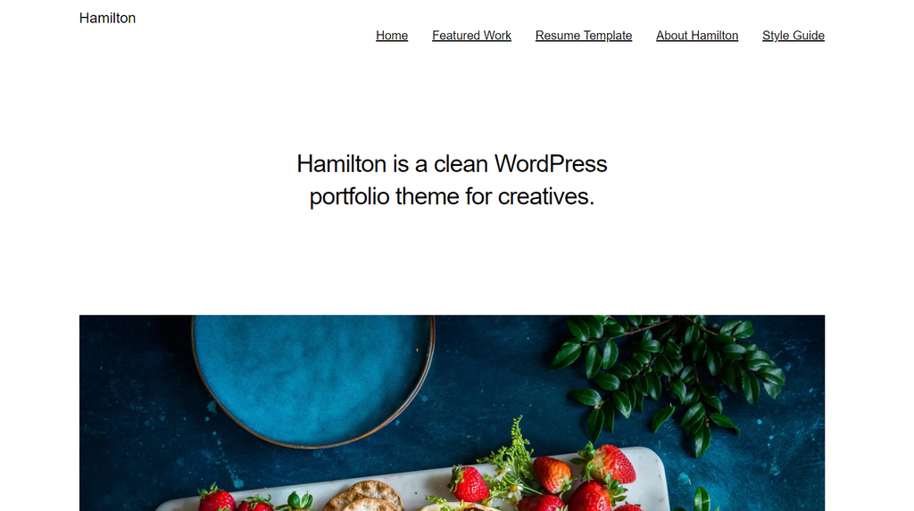 Thème de portfolio WordPress Hamilton