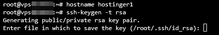 résultat sur le terminal lors de la génération d'une paire de clés SSH privée et publique