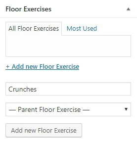 " Floor exercise " catégorie personnalisée
