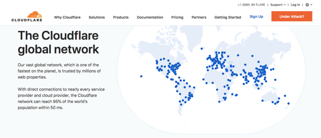 réseau mondial de Cloudflare