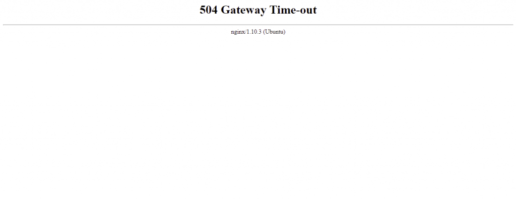 Page d'erreur 504 indiquant que le problème est lié à une erreur du serveur Nginx