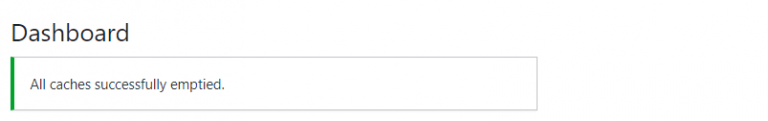 tous les caches ont été vidés avec succès