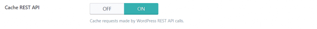 L'option pour activer la mise en cache pour les appels à l'API REST de WordPress