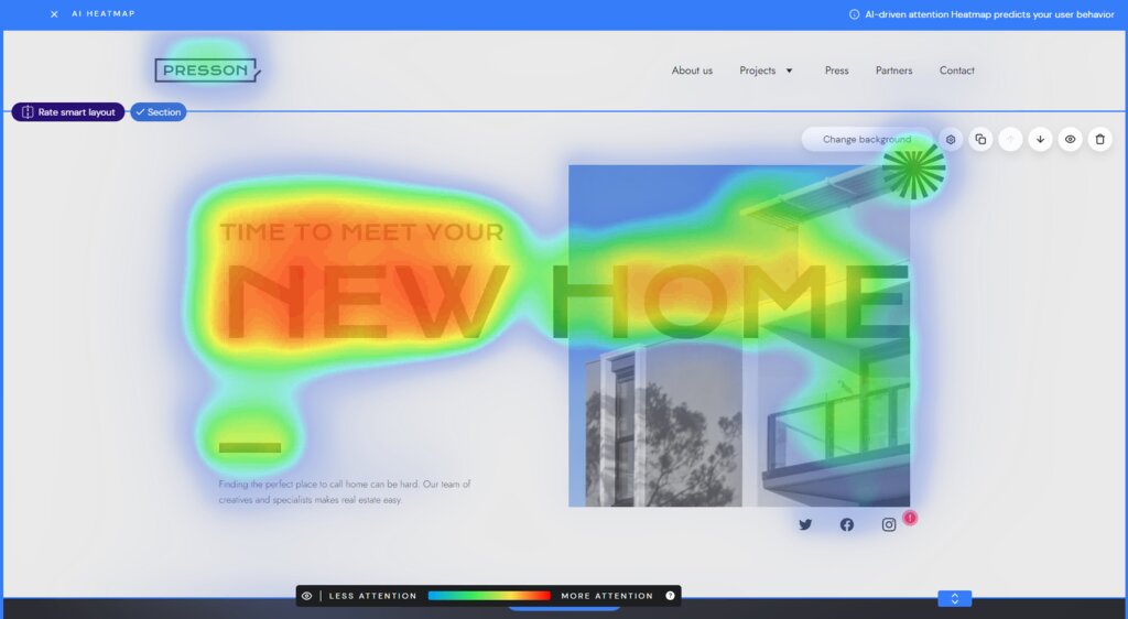 Carte thermique IA du créateur de sites internet d'Hostinger