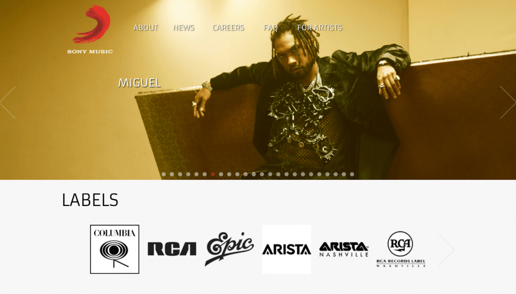 Site web de Sony Music 