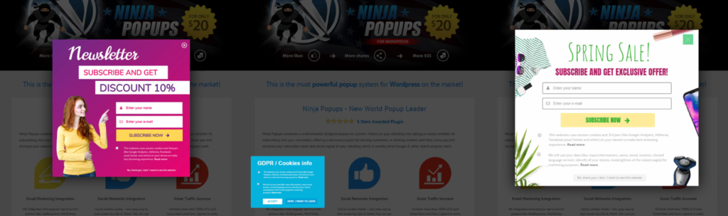 Bannière du plugin WordPress Ninja Popups