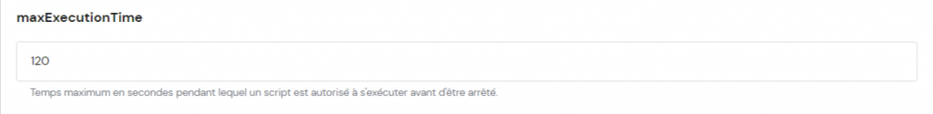 max_execution_time sur hPanel