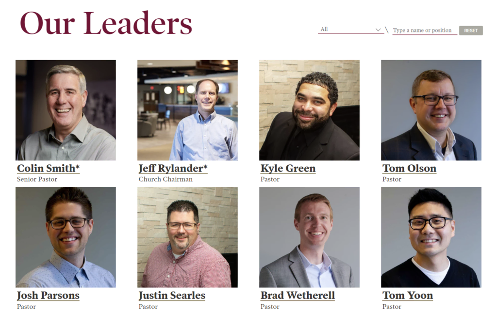La page "Nos leaders" sur le site web de The Orchard