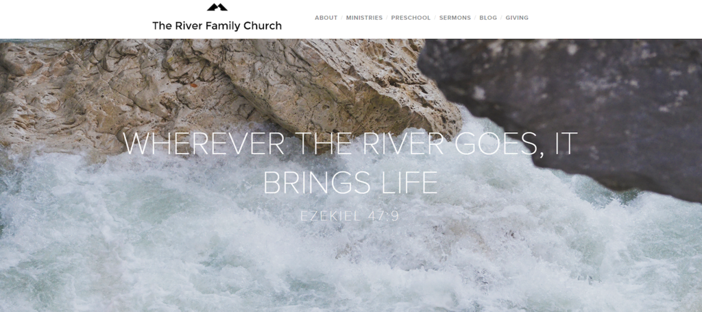 Page d'accueil du site web de The River Family Church