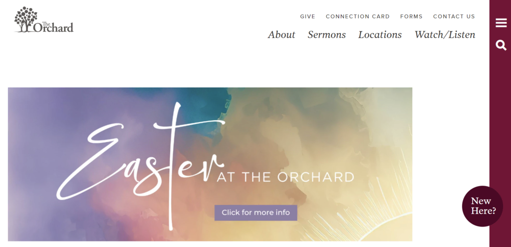 Page d'accueil de Orchard