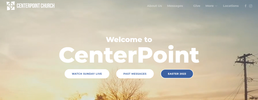 Page d'accueil de CenterPoint