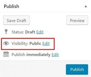 option de visibilité sur le module de publication