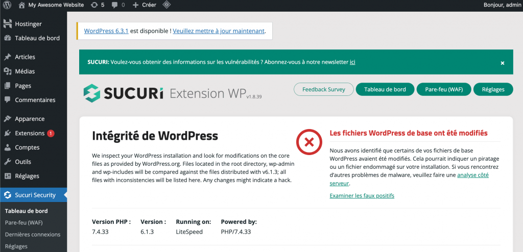 Securi Security WordPress plugin