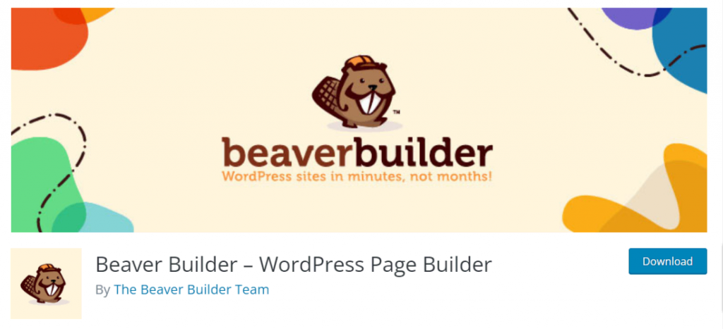 La page de Beaver Builder, un plugin WordPress