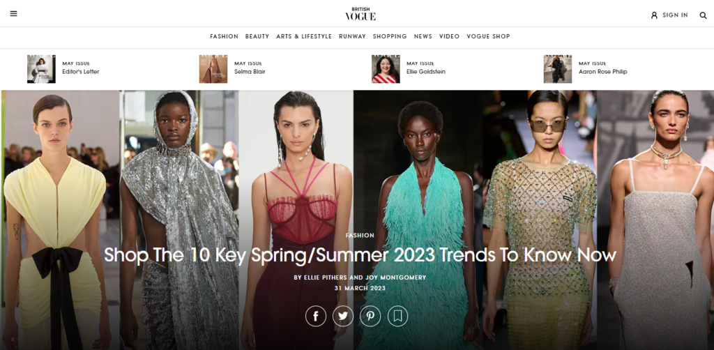 L'article Les 10 tendances clés du printemps-été 2023 à connaître dès maintenant sur le site du Vogue britannique
