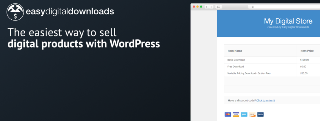 Bannière de Easy Digital Downloads, un plugin WordPress pour vendre des produits téléchargeables