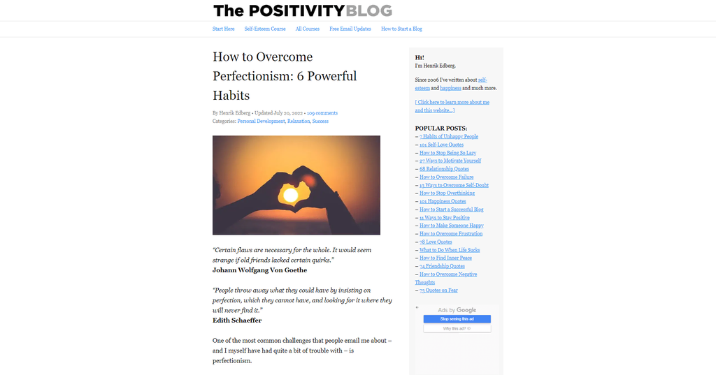 L'article du blog PositivityBlog.