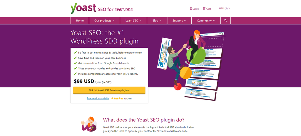 page d'accueil de Yoast SEO.